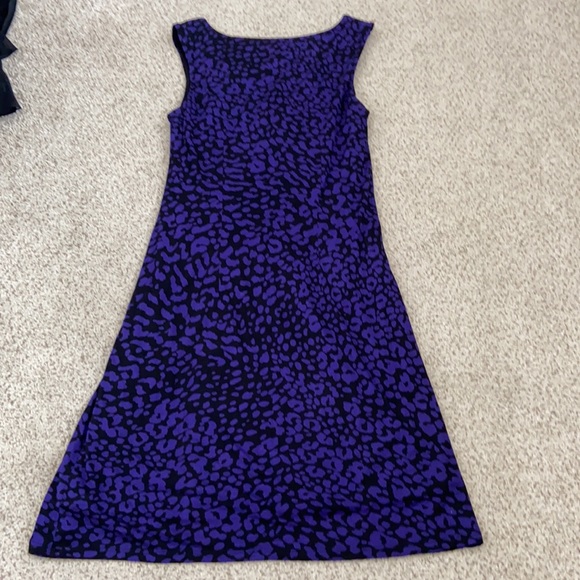 LOFT Purple & Black Animal Print Dress, XS - Picture 8 of 13